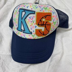 BOUTIQUE Decorated Unisex Men's Trucler Navy Orange Womens K5 Basketball Cap Hat